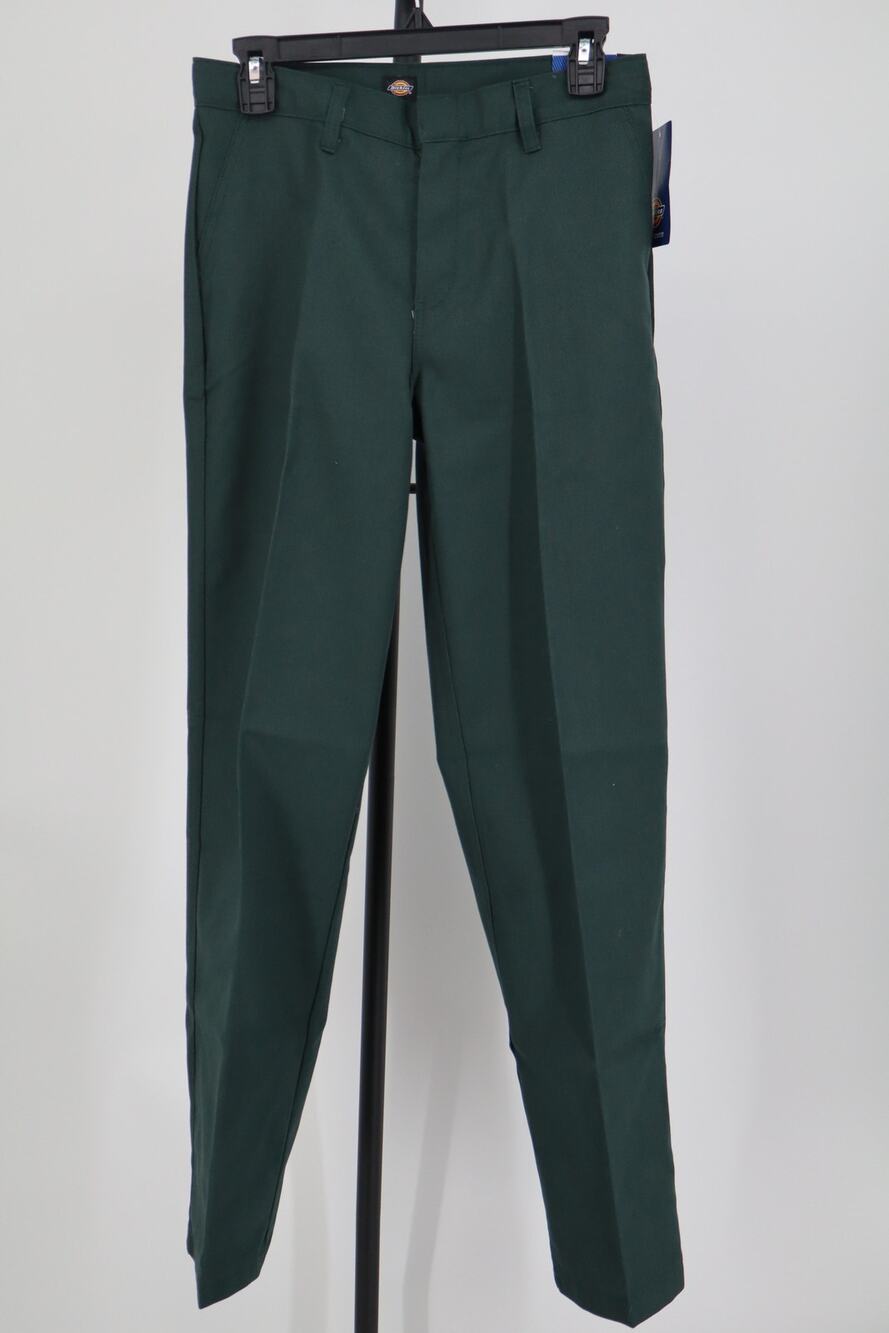 NEW Dickies Trousers Pants Kids Boys Green Flat Front Straight Classic Fit 16